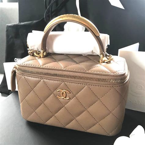 chanel small vanity case beige|chanel vanity case original.